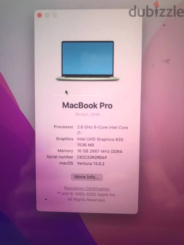 MacBook pro 2019 16" i7 1