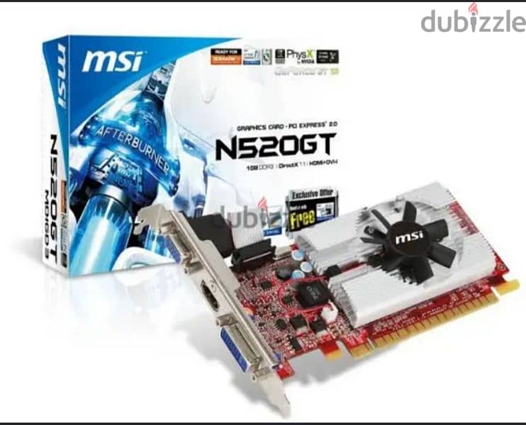 كارت شاشة GeForce gt520 2gb ddr3 1