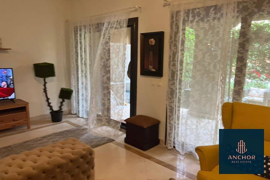 Reasonable Price Fully Furnished Apartment With Garden For Rent In The Most Upscale Compound In Fifth Settlement Near to AUC 6