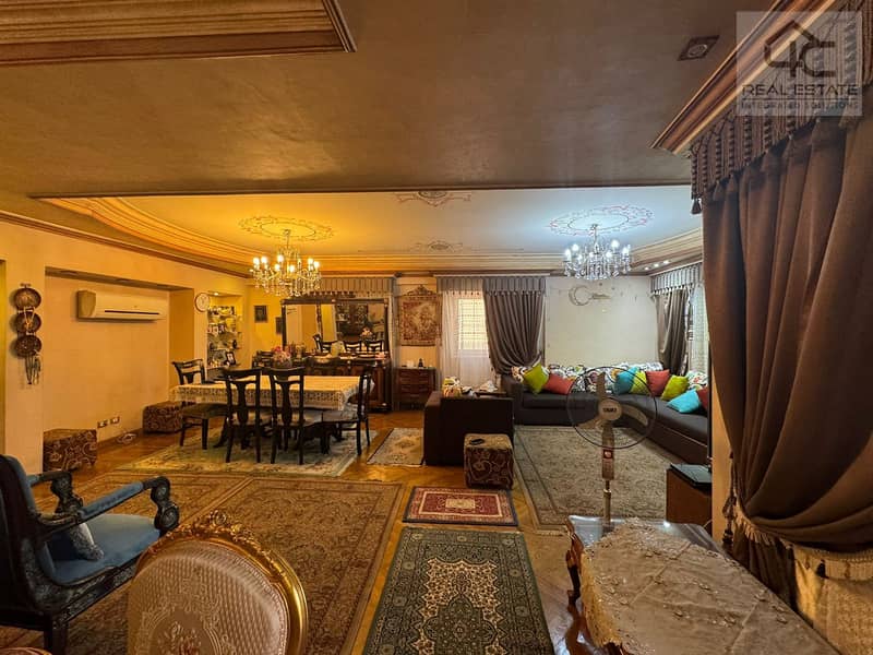 Ready to move 331m 5 bedrooms apartment in banafseg 12 very prime location with open view on Mohamed nageb axis. 6