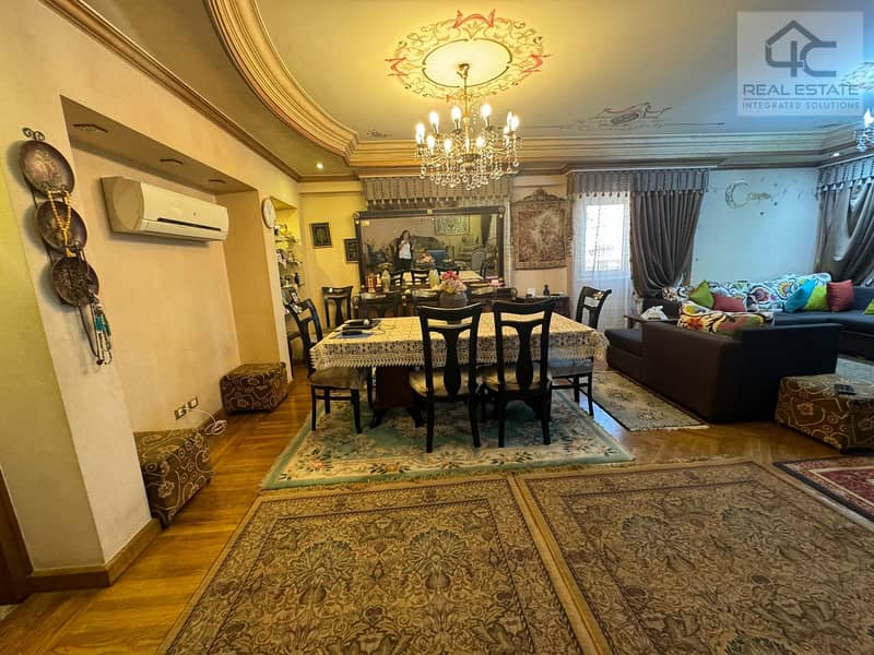 Ready to move 331m 5 bedrooms apartment in banafseg 12 very prime location with open view on Mohamed nageb axis. 7