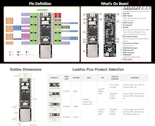 Luckfox Pico Pro RV1106 Linux Micro Development Board, PS4 11.00 4