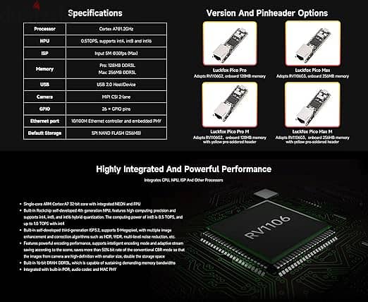 Luckfox Pico Pro RV1106 Linux Micro Development Board, PS4 11.00 2
