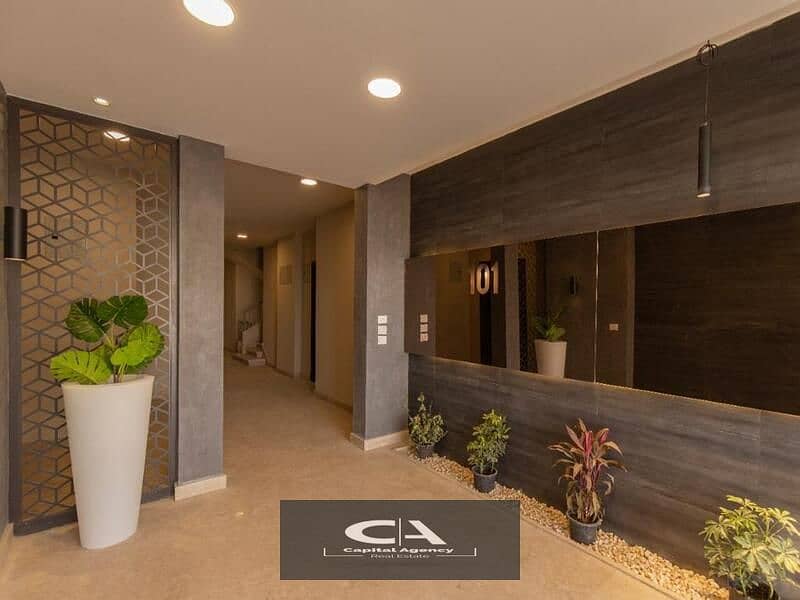 At cash price, an apartment of 160 meters with a garden, Ready To Move, fully finished, in The Address East Compound in the heart of the settlement 13