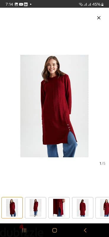 defacto tricot tunic burgundy 0