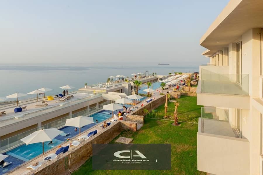 Without down payment, chalet for sale in Sea View Fully finished | best location in Sokhna, Monte Galala Installments for the longest repayment period 11