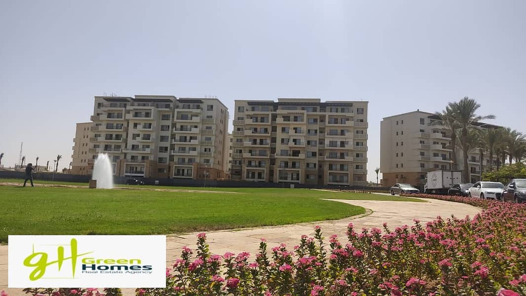 Apartment with garden for sale in Uptown Cairo, area 223 m, with a very special view, fully finished 2