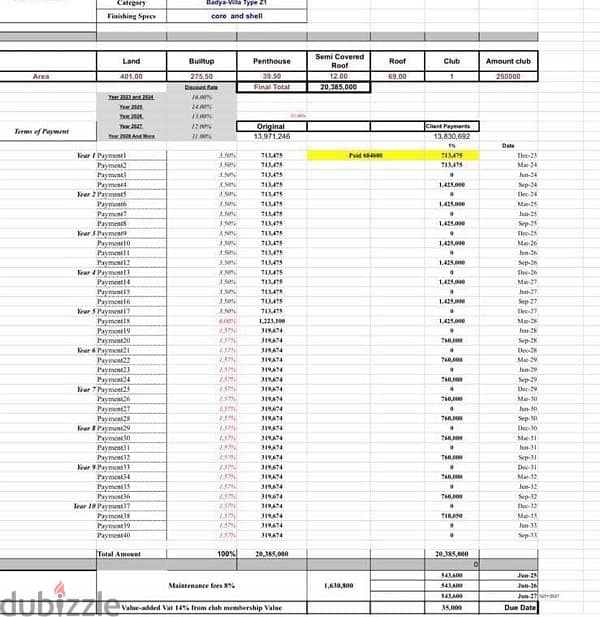 فيلا استاندلون للبيع في بادية أكتوبر,بأوڤر 500الف وسعر لقطة 3