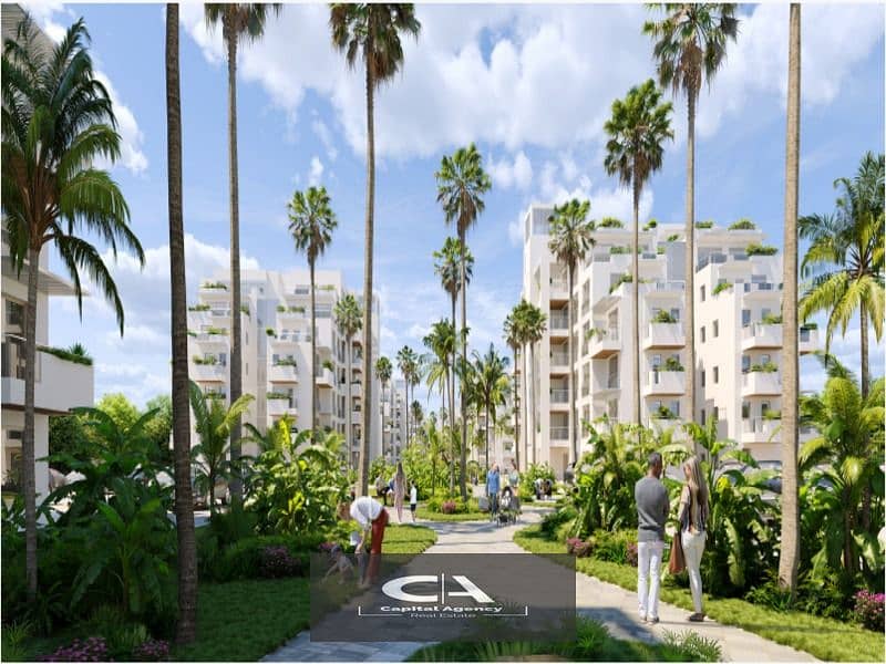 For a limited time, an apartment of 134 meters, immediate receipt, with super luxury finishing, in Al Burouj Compound A distinctive view of the landsc 25