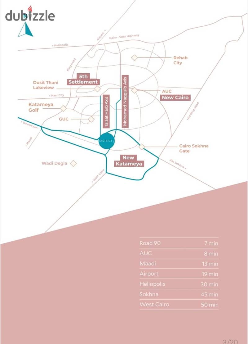 Apartment for sale with one year receipt in District 5, Fifth Settlement - on Sokhna Road - District 5 New Cairo  7 minutes from 90th Street - minutes 1