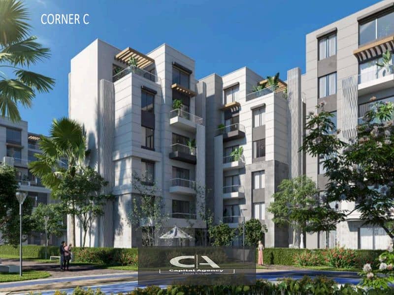 With only 5% down payment, own an apartment for sale of 110 meters In the heart of October in Badya Palm Hills Compound View on the landscape | Instal 2