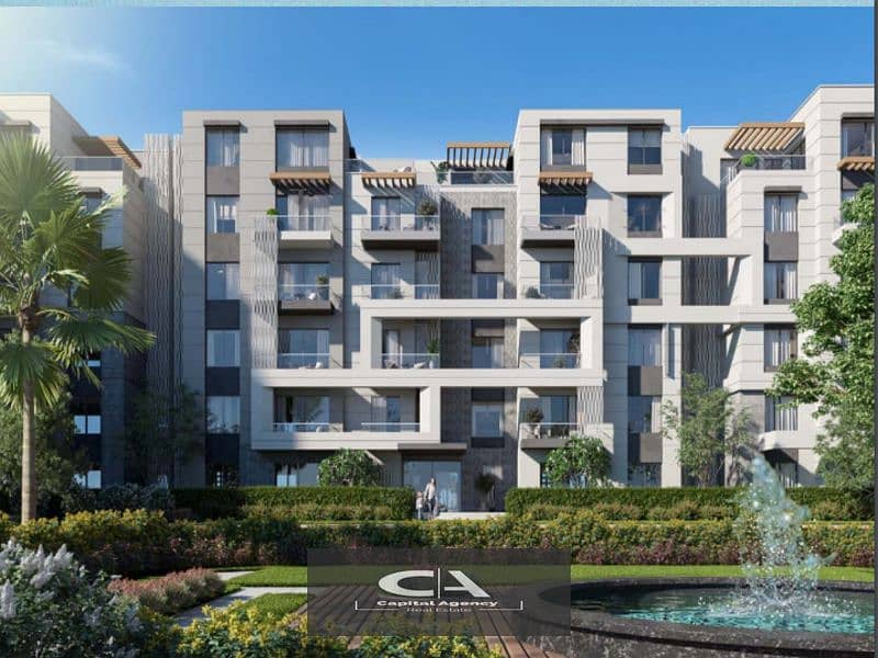 With only 5% down payment, own an apartment for sale In the heart of October in Badya Palm Hills Compound View on the landscape | Installments over 10 13