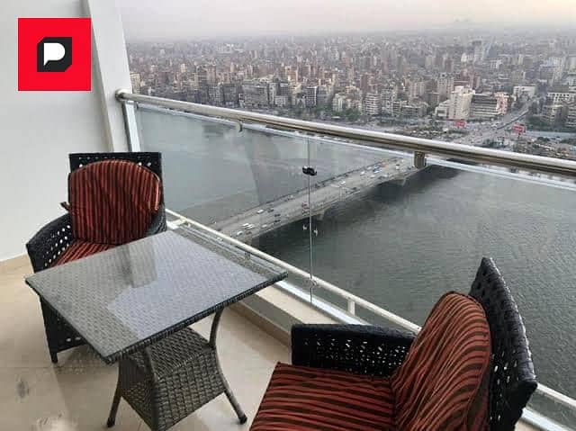 Immediate receipt of an apartment with a view directly on the Nile Maadi Reve Hotel fully finished and furnished with appliances air conditioning 10