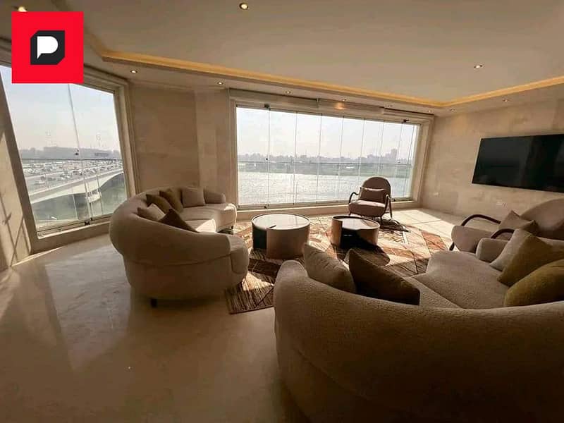 Immediate receipt of an apartment with a view directly on the Nile Maadi Reve Hotel fully finished and furnished with appliances air conditioning 13