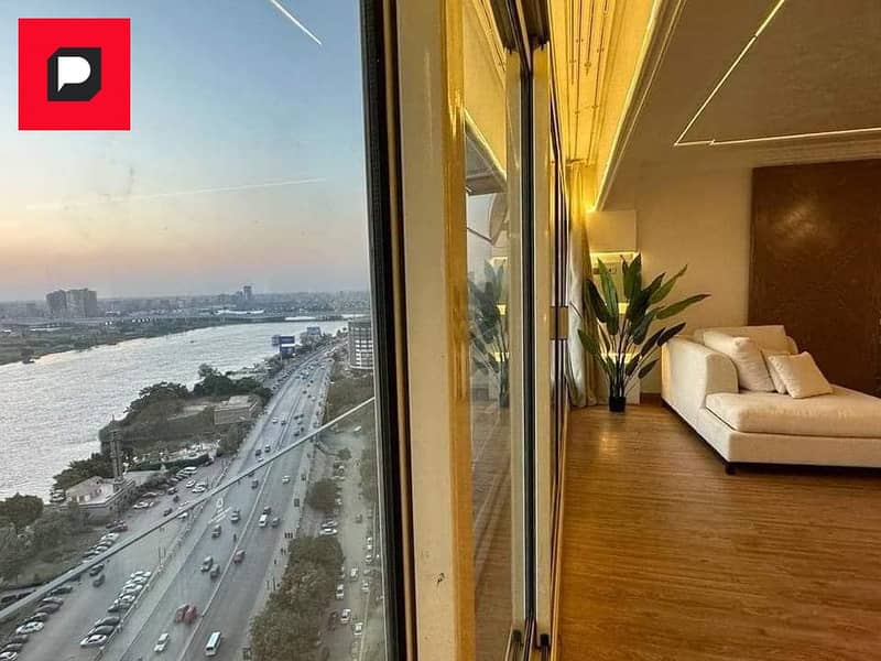 Immediate receipt of an apartment with a view directly on the Nile Maadi Reve Hotel fully finished and furnished with appliances air conditioning 21