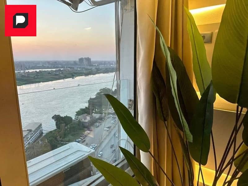 Immediate receipt of an apartment with a view directly on the Nile Maadi Reve Hotel fully finished and furnished with appliances air conditioning 22