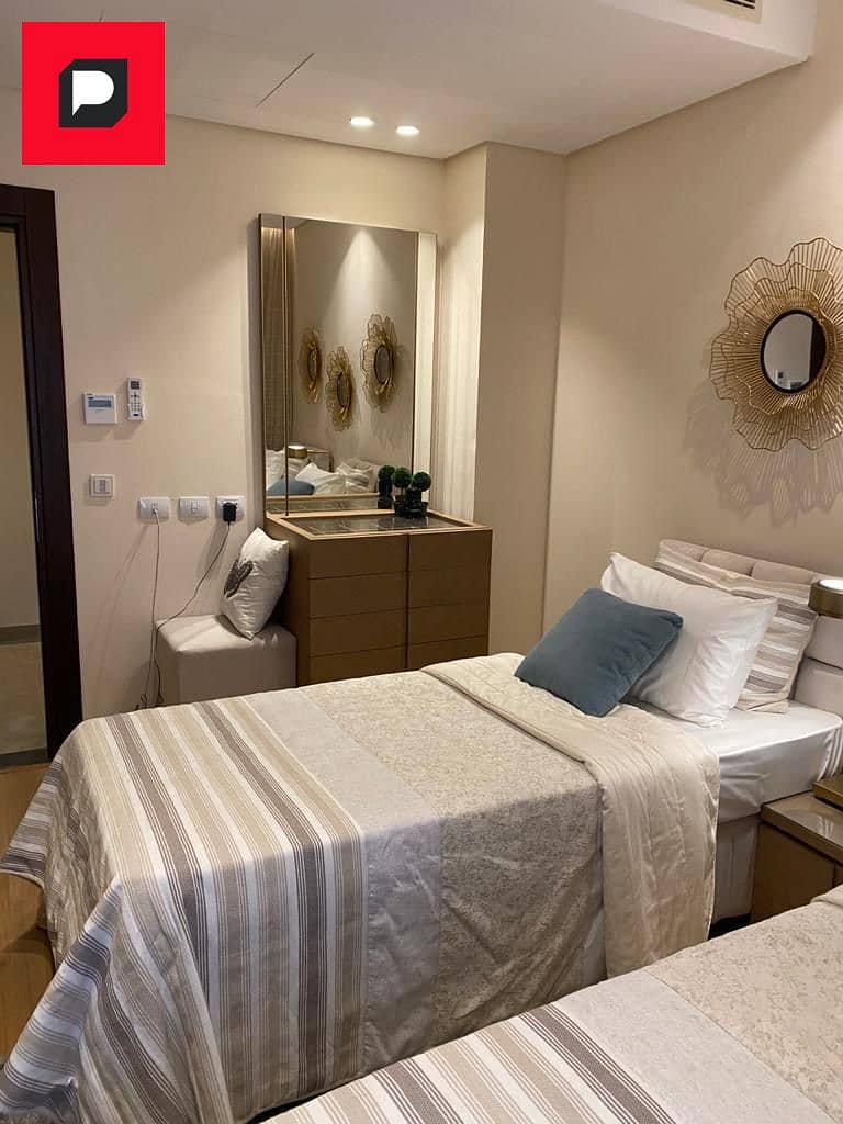 Two-bedroom apartment in a Prime location for sale in Sarai Compound in New Cairo on Suez Road near the Fifth Settlement, Cairo Airport and Nasr City 1