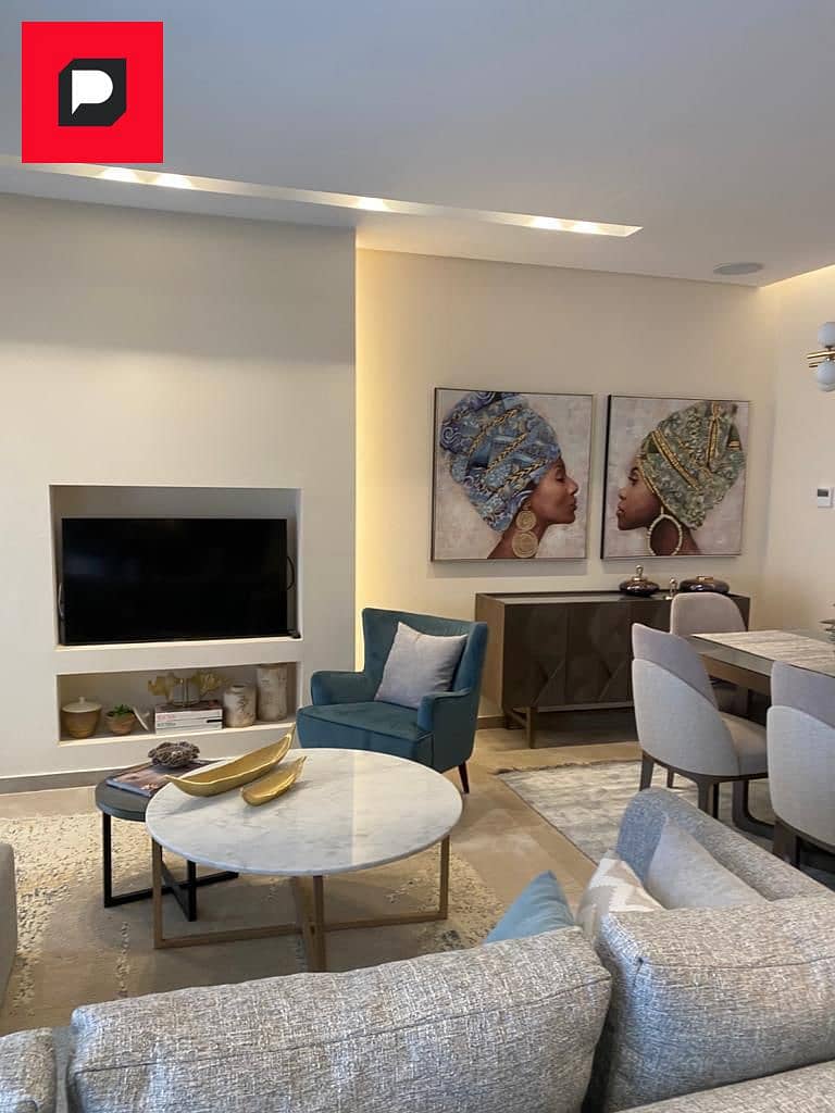 Two-bedroom apartment in a Prime location for sale in Sarai Compound in New Cairo on Suez Road near the Fifth Settlement, Cairo Airport and Nasr City 7