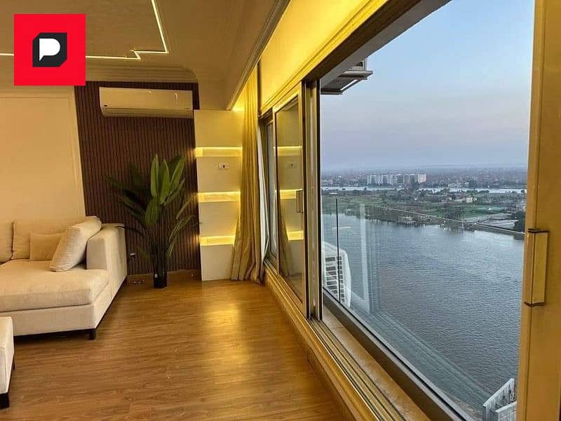 Apartment for sale, immediate delivery, with air conditioners and furnishings, 3 rooms, on a terrace on the Nile, managed by the Gloria Hotel 16