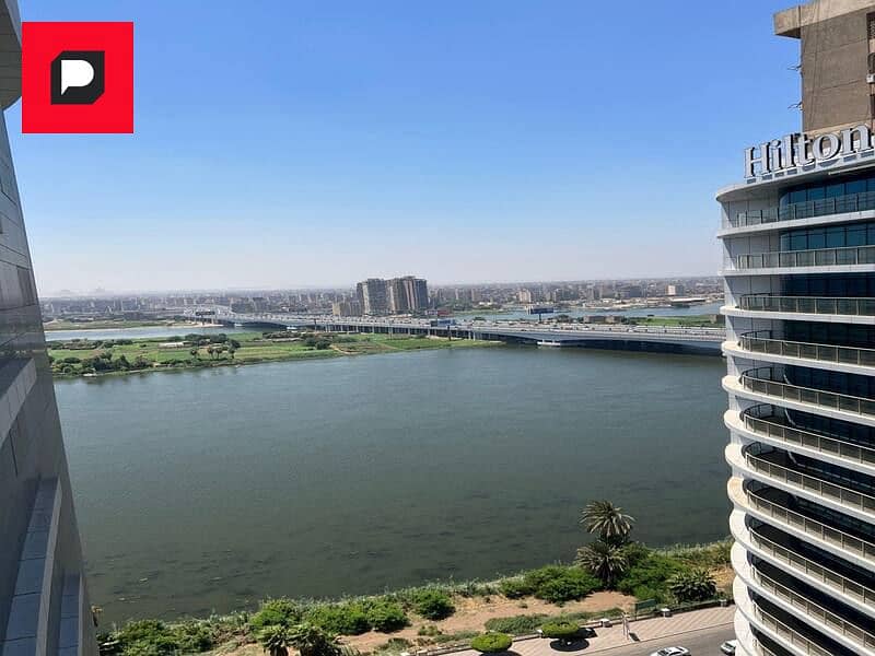 Apartment for sale, immediate delivery, with air conditioners and furnishings, 3 rooms, on a terrace on the Nile, managed by the Gloria Hotel 24