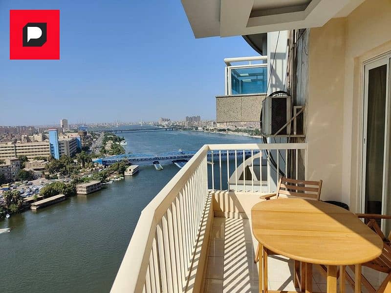 Apartment for sale, immediate delivery, with air conditioners and furnishings, 3 rooms, on a terrace on the Nile, managed by the Gloria Hotel 26