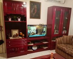 tv  unit with storage / وحدة تلفزيون و مكتبة باماكن تخزين 0