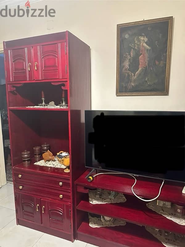 tv  unit with storage / وحدة تلفزيون و مكتبة باماكن تخزين 2