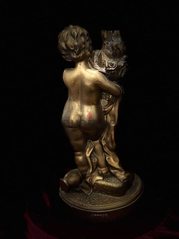 Boy Sculpture Signed Bronze 4