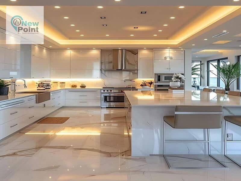 In the heart of Sheikh Zayed City, own an ultra-super-luxe finished apartment for sale in a fully-serviced compound, ready for delivery in one year 2