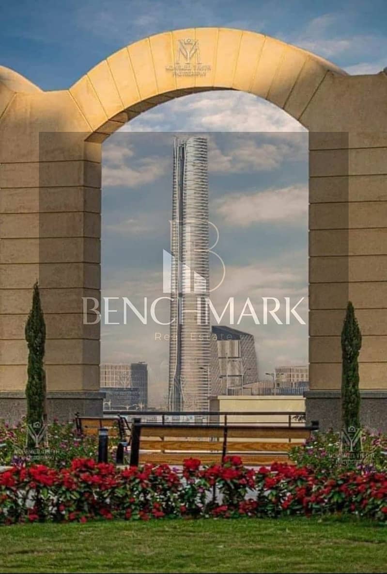 Apartment 400 m for sale delivery soon Garden City in R5 New Capital finished with ACs 12-year installments in front of iconic tower on Bin Zayed axis 8