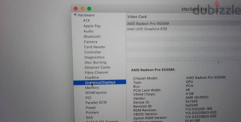 macbook pro 2019 16-inch i9-9850H 8core vga DDR6 4