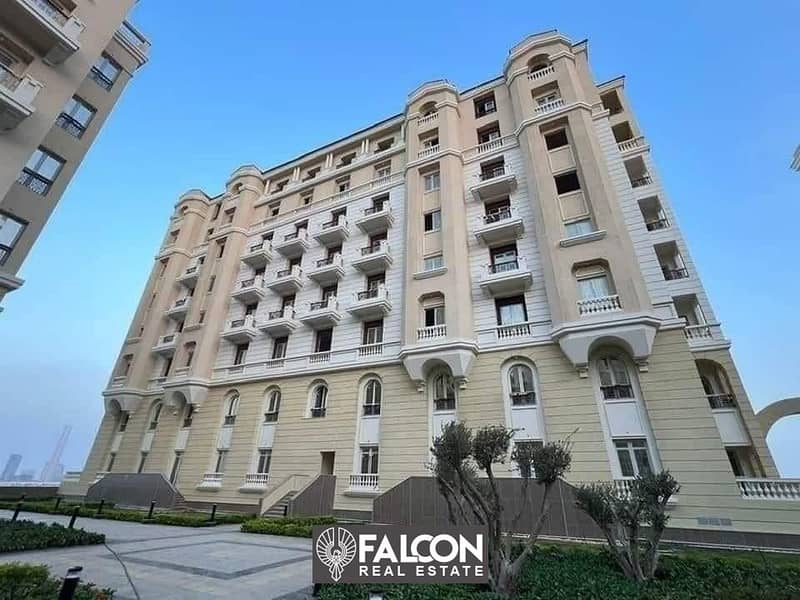 For sale, a fully finished apartment with a view directly on the iconic tower in Garden City, the Administrative Capital 4