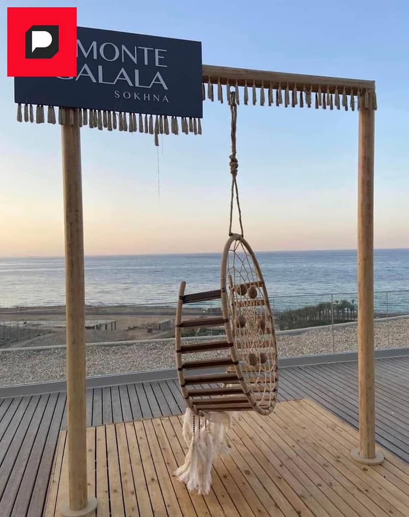 A fully finished chalet directly on the sea in the village of Monte Galala, Ain Sokhna, near Porto and near Zaafarana Road and Galala City 5