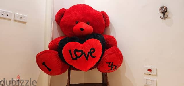 I love you giant teddy bear دبدوب كبير جدا معاه قلب كبير