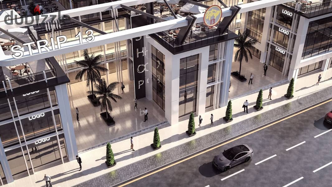 With a 20% down payment and the rest over 5 years, a shop for sale with an area of ​​52 square meters in October Gardens, next to the Egyptian Compoun 6