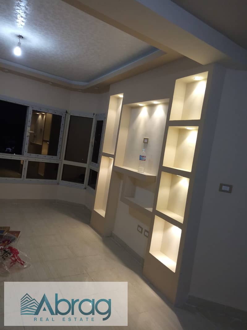 For sale in Al-Firdaus Compound, apartment 92, ultra super deluxe finishing, 6th of October 1