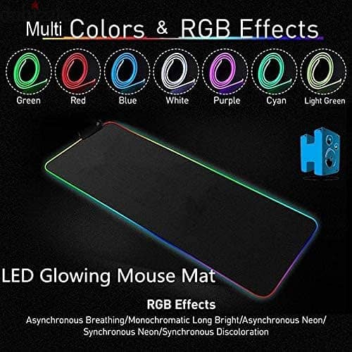 Mouse Pad RGB Oversize 80 x 30 CM Multicolor LED 2