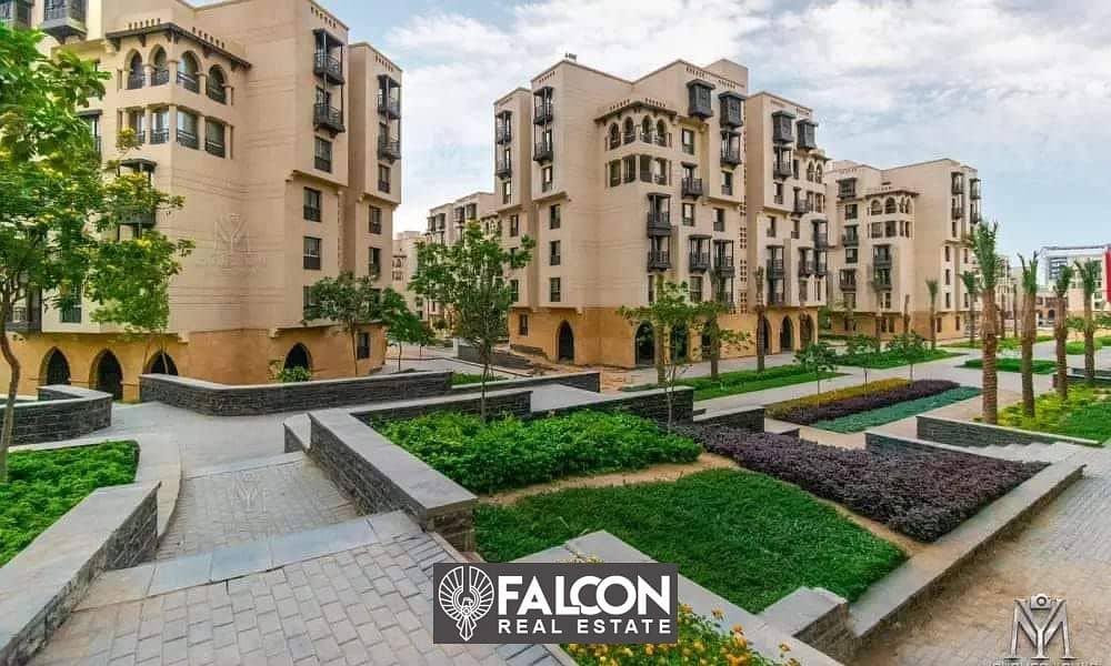 Two-bedroom apartment with a fantastic view and location, immediate delivery, for sale, High End finishing, in Fustat "Arabesque", with a 10% down pay 11