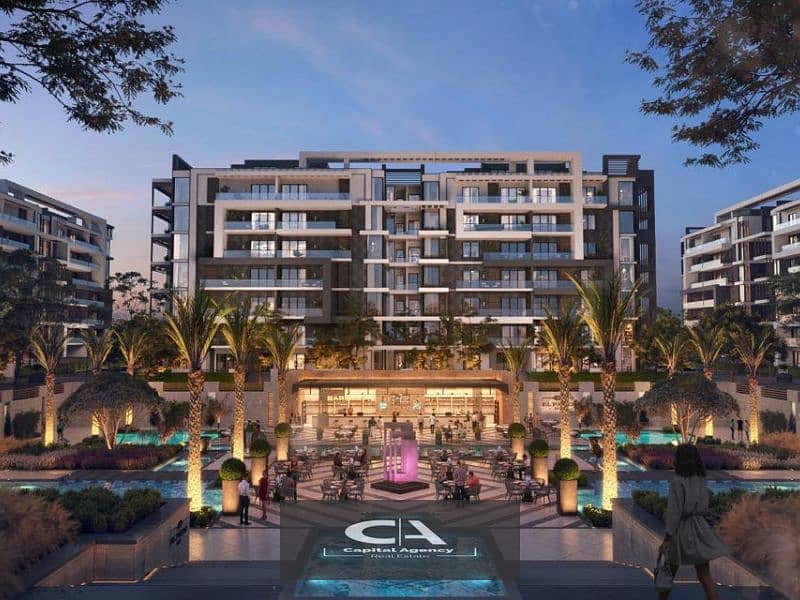 Without 0%down payment, 3-bedroom apartment for sale with finishing in El Patio Oro Compound in the most distinguished location in the New cairo 1