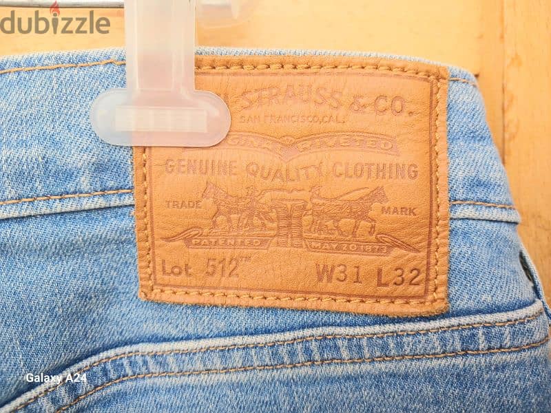 بنطلون جينز صيفى Levi's 512 باكستاني الصنع  مقاس w31 (مستعمل) 9