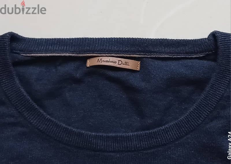 بلوفر رجالى خفيف Massimo dutti /اللون كحلى غامق/ XL من القطن و الكشمير 2