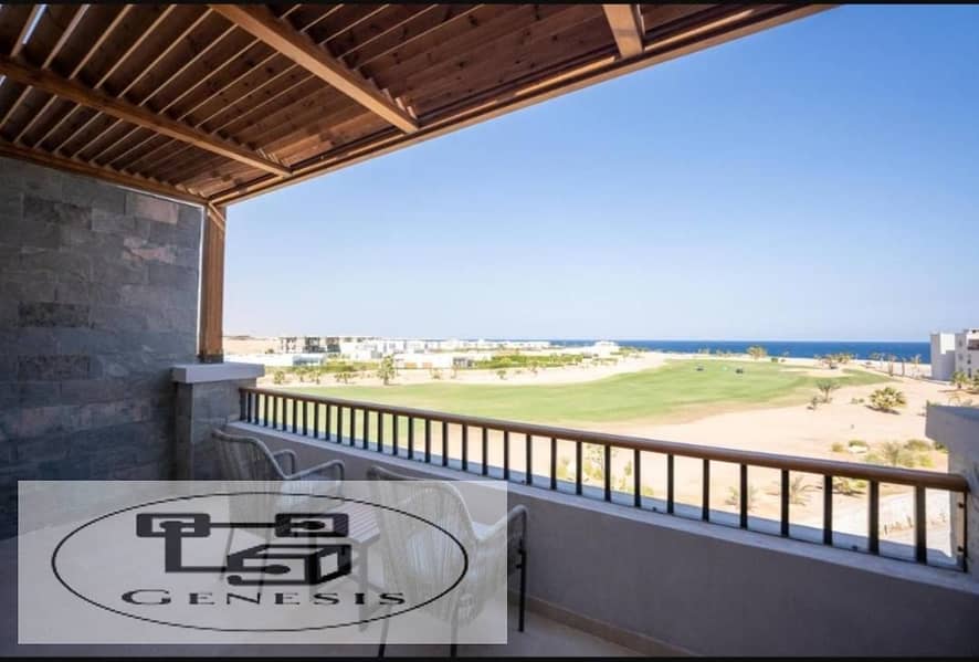 Apartment for sale first row on the sea and golf in Soma Bay Hurghada super lux finishing installments over 7 years 7