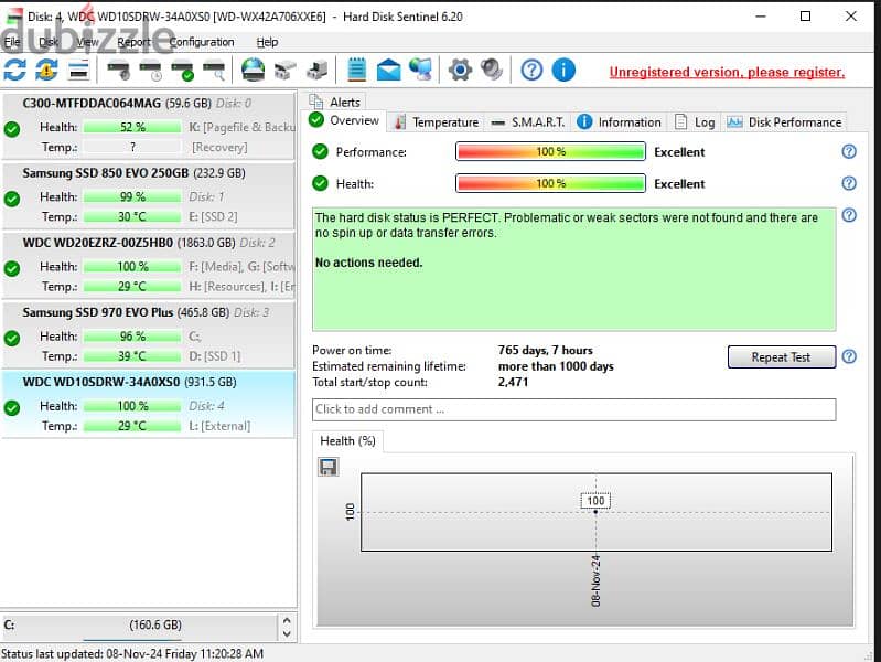 هارد خارجي Western Digital Elements 1TB كالجديد مع مشتملاته 3