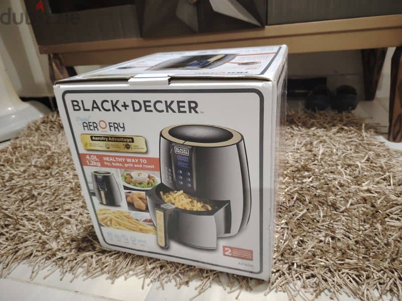 Black & Decker AerOfry Air Fryer, 1500 Watt, 4 Liter, Black - AF400 0