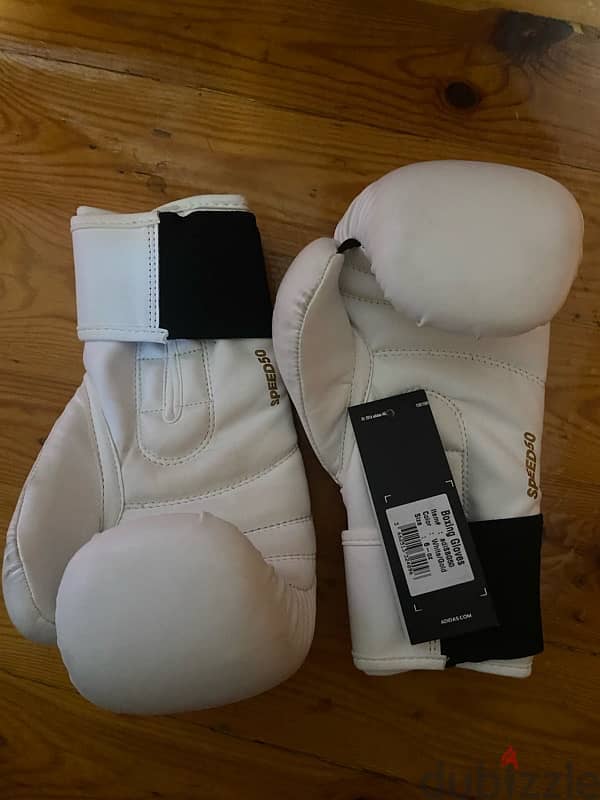 Adidas boxing gloves - white and gold, 6 oz 4