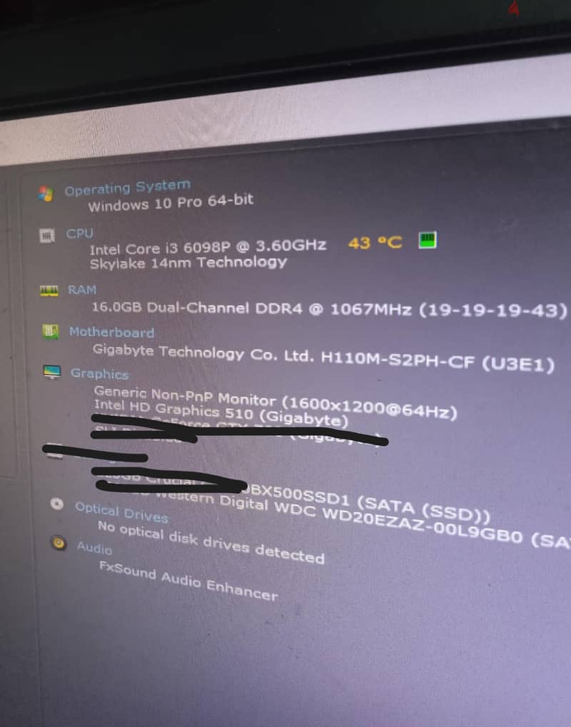 بروسيسور i3 جيل سادس +motherboard + DDR4 ram (2x8) 3