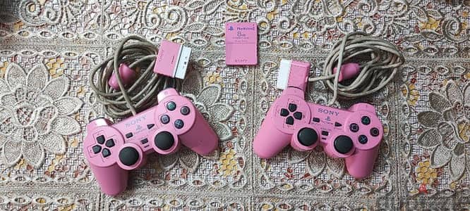 Playstation 2 Pink original controllers and original memory card