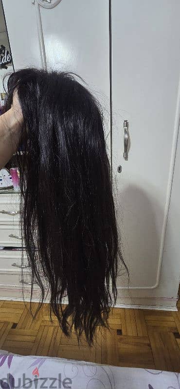 natural wig  بروكة شعر طبيعي طويلة 0