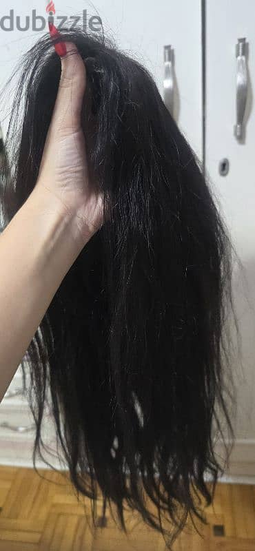 natural wig  بروكة شعر طبيعي طويلة 1