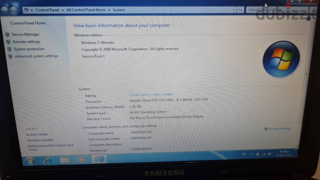 SAMSUNG Netbook - مينى لاب سامسونج 8